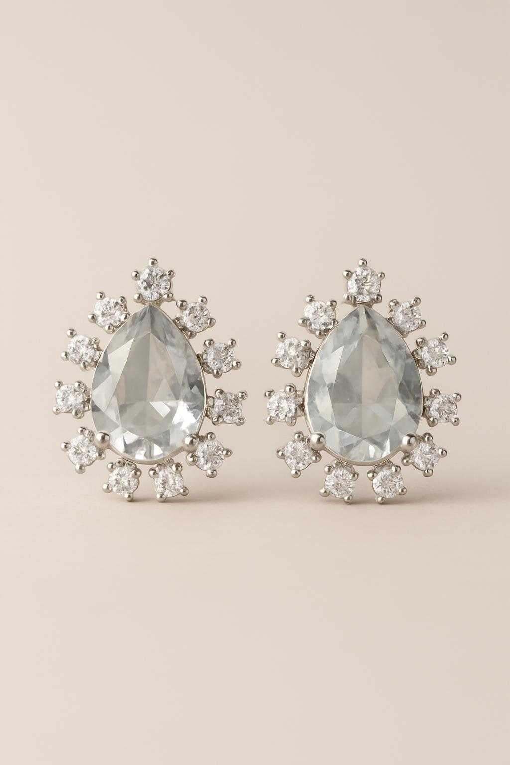 Twinkling Star AD Stud Earrings - Carry a piece of the night sky with Brass AD Starry Stud Earrings – Elegant Everyday Sparkle
