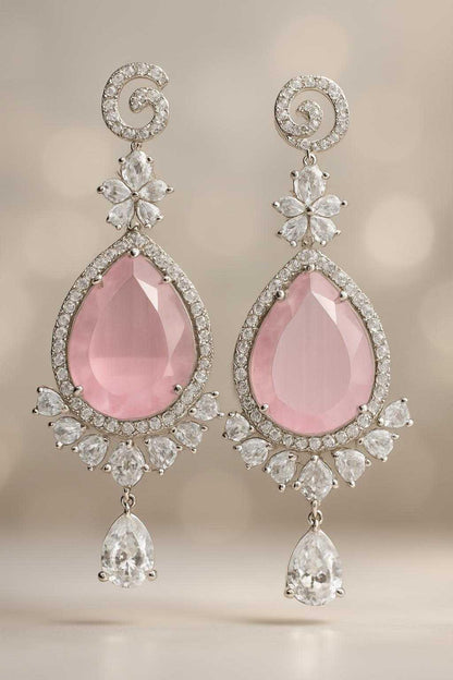 Dream Collection - &nbsp;Combo Set of 3 Elegant Earrings – Enamel Tassel Studs, Multicolor Zirconia, and Pink Stone AD Danglers