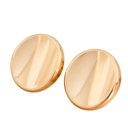Bold in Gold – Minimalist Large Smooth Oval Concave Stud Earrings