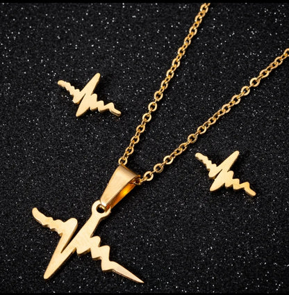 Ryth Beat Minimal Pendant Set – Luxury Non-Tarnish, Waterproof 18K PVD Gold Plated Stainless Steel