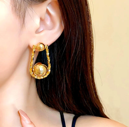 Fulijia Earrings – 14K Gold Plated Silver Needle Studs
