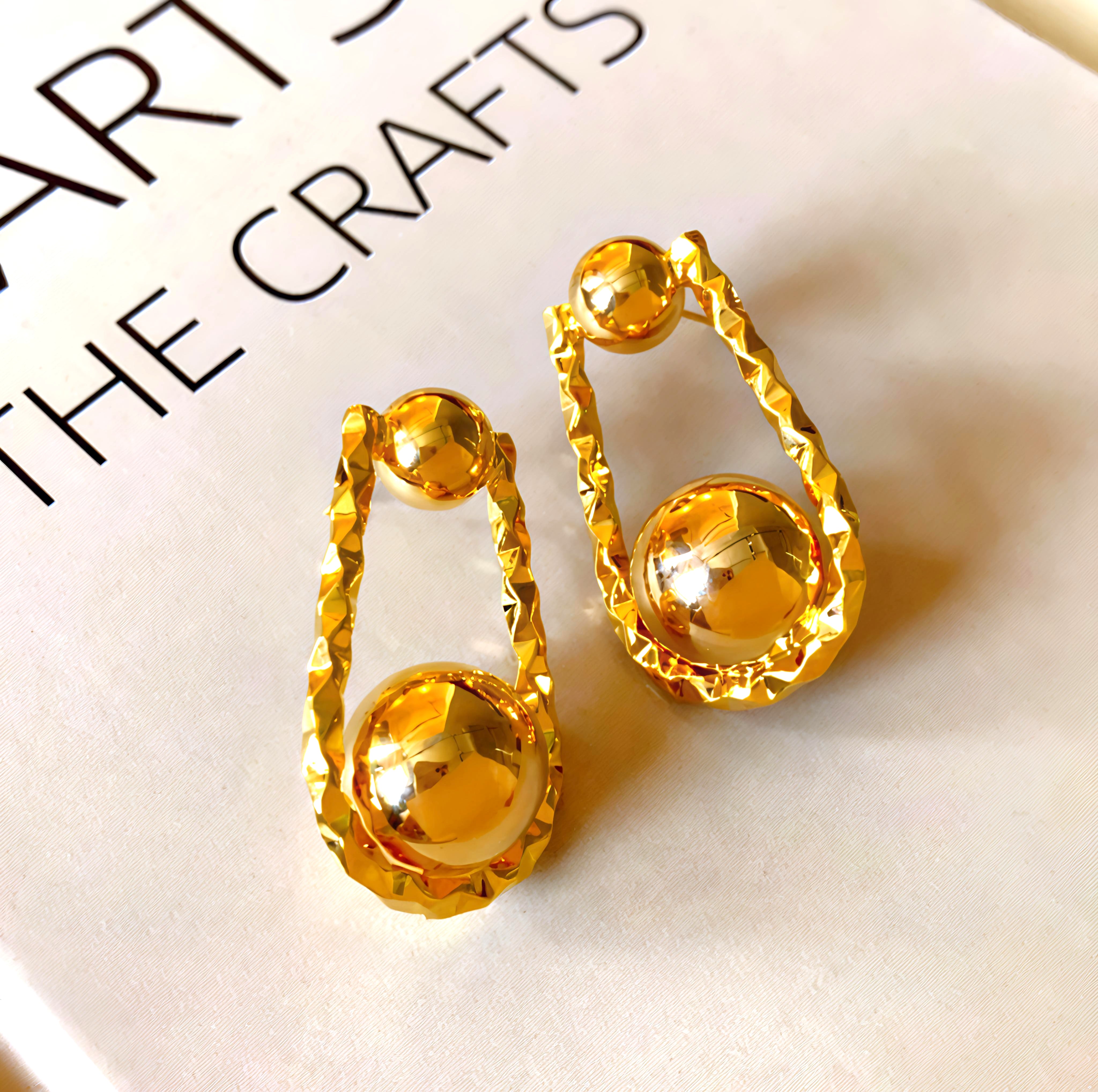 Fulijia Earrings – 14K Gold Plated Silver Needle Studs