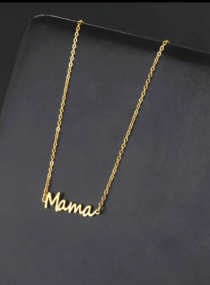 Mama Love Necklace – 18K Gold Plated 304 Stainless Steel Mama Pendant Necklace