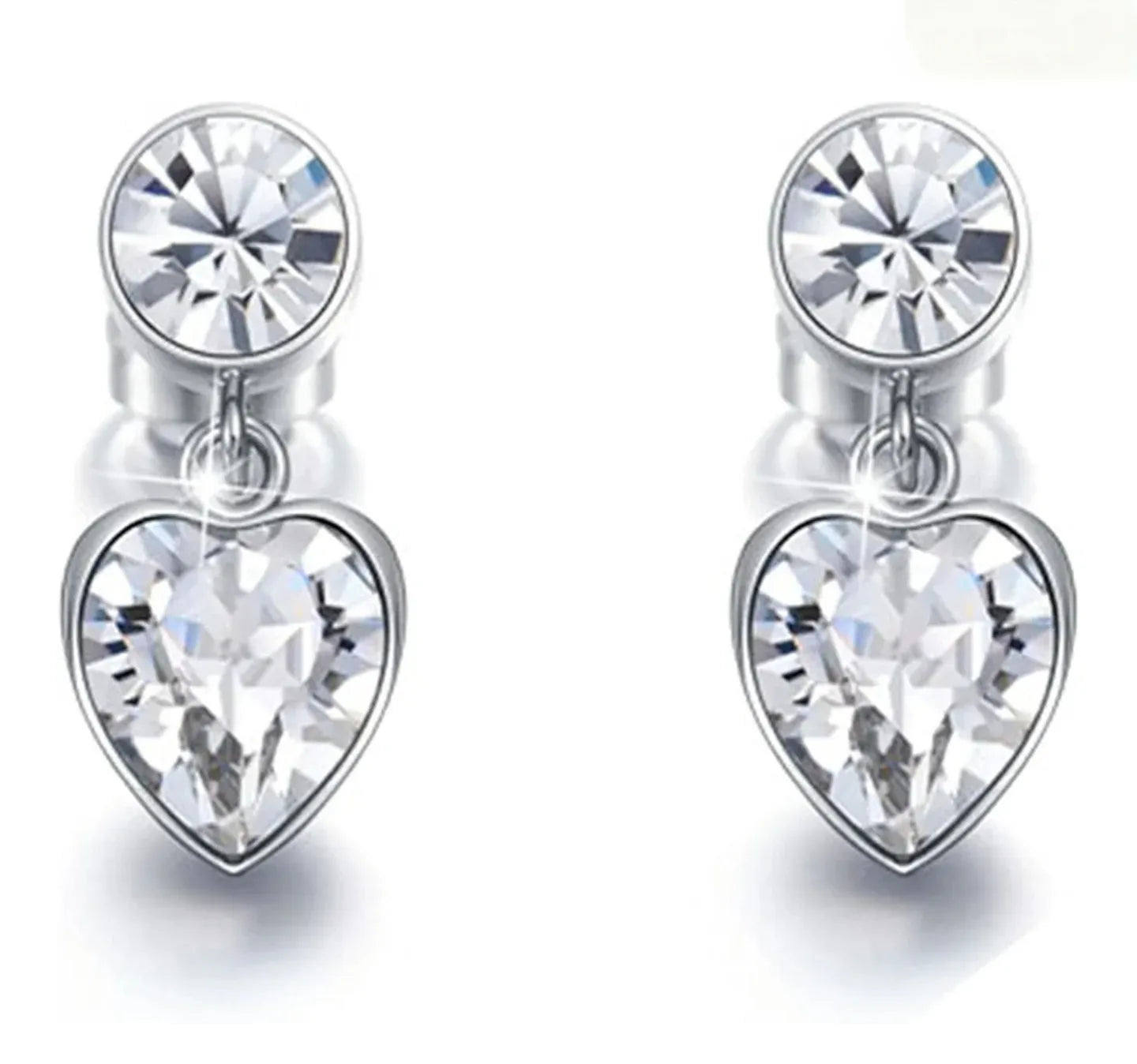 In Your Heart Drop Earrings – Silver Edition | Trendy Silver-Plated Zircon Earrings for Women