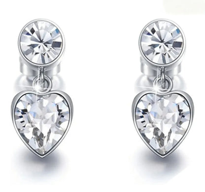 In Your Heart Drop Earrings – Silver Edition | Trendy Silver-Plated Zircon Earrings for Women