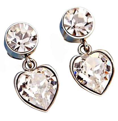 In Your Heart Drop Earrings – Silver Edition | Trendy Silver-Plated Zircon Earrings for Women