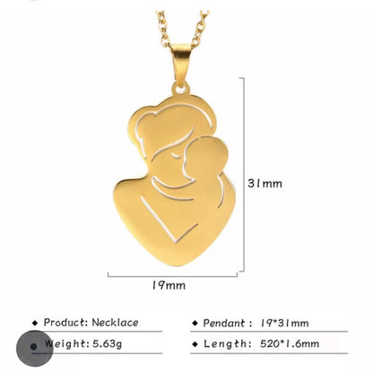 In My Arms Necklace – 18K Gold Plated 304 Stainless Steel Pregnant Mother Pendant