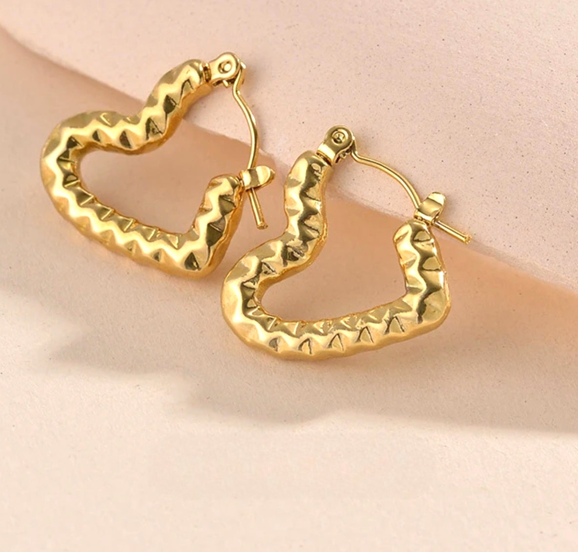 Sweetheart Hoops ✨ Heart Shaped Hoop Earrings – Stainless Steel Fashion Jewelry for Women