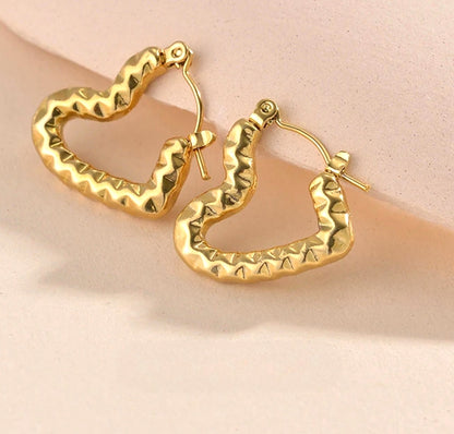 Sweetheart Hoops ✨ Heart Shaped Hoop Earrings – Stainless Steel Fashion Jewelry for Women