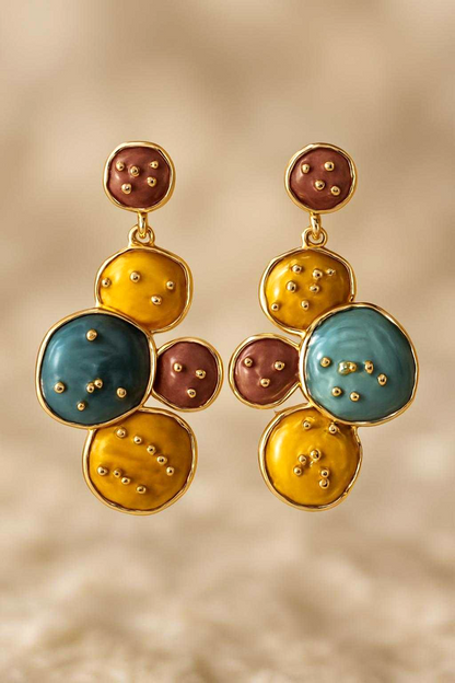 Dream Collection - &nbsp;Combo Set of 3 Elegant Earrings – Enamel Tassel Studs, Multicolor Zirconia, and Pink Stone AD Danglers