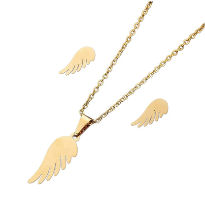 Feather Touch Minimal Pendant Set – Luxury Non-Tarnish, Waterproof 18K PVD Gold Plated Stainless Steel