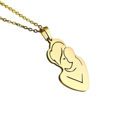 In My Arms Necklace – 18K Gold Plated 304 Stainless Steel Pregnant Mother Pendant
