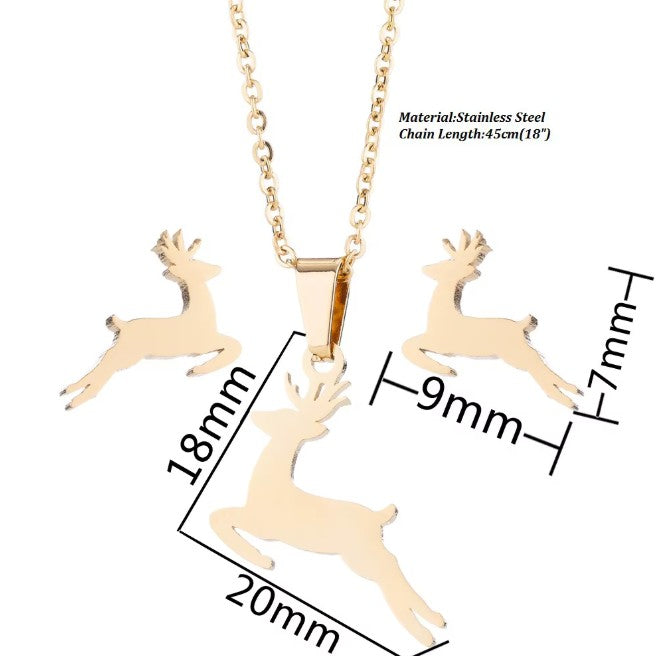 Dreamy Run Minimal Pendant Set – Non-Tarnish, Waterproof 18K PVD Gold Plated Stainless Steel