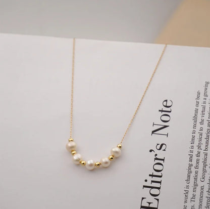 Dreamy Pearl Necklace – Baroque Freshwater Pearl on 18K Gold-Plated Stainless-Steel Chain