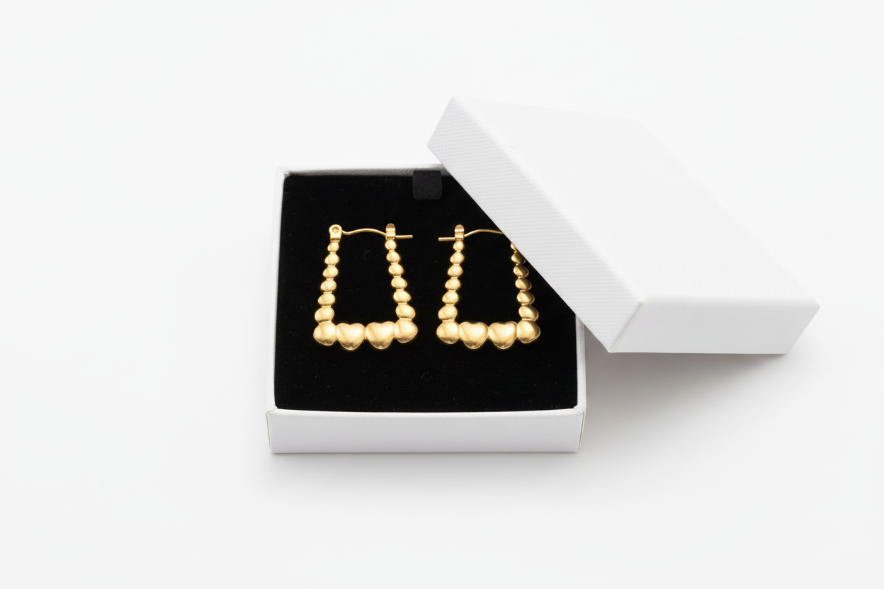 Heart & Square Hoop Earrings