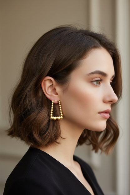 Heart & Square Hoop Earrings