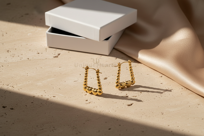 Heart & Square Hoop Earrings