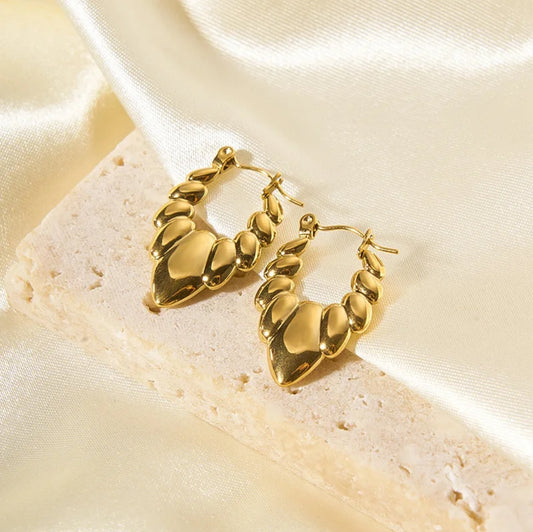 Eternal Vintage Hoops - Mama - Vintage Waterproof Hypoallergenic 18K Gold-Plated Stainless-Steel Earrings