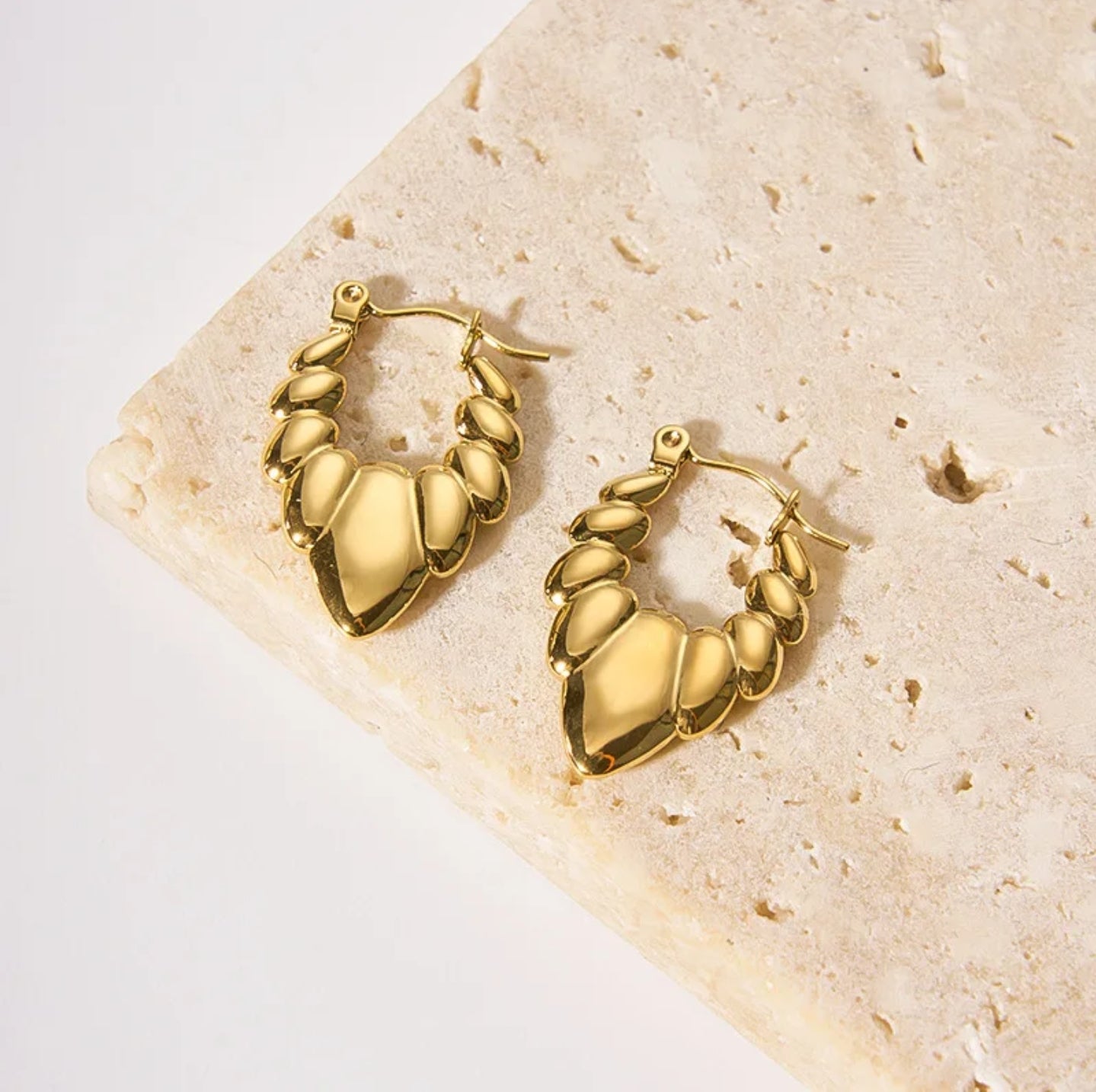 Eternal Vintage Hoops - Mama - Vintage Waterproof Hypoallergenic 18K Gold-Plated Stainless-Steel Earrings