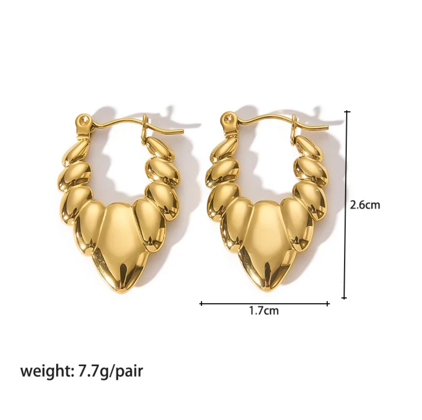Eternal Vintage Hoops - Mama - Vintage Waterproof Hypoallergenic 18K Gold-Plated Stainless-Steel Earrings