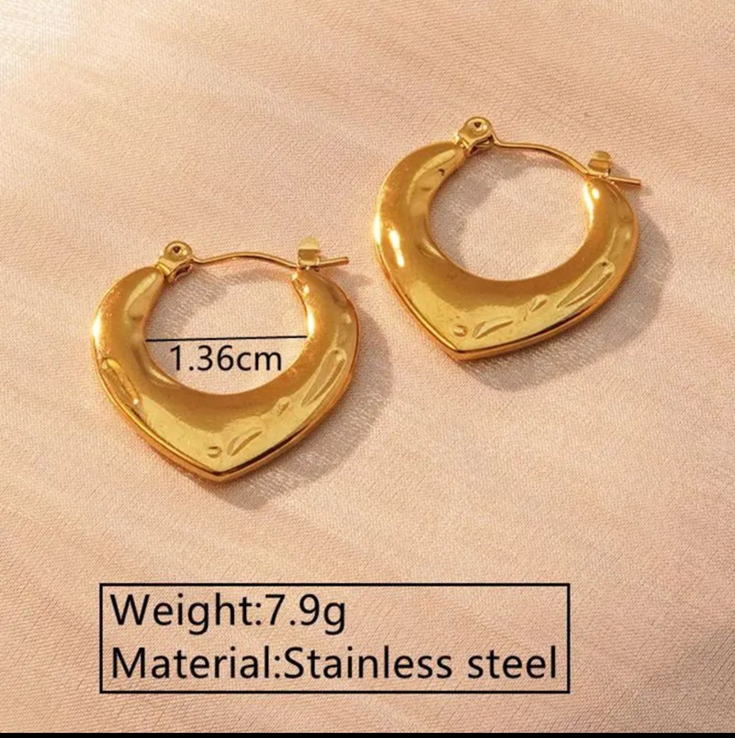 Eternal Heart Hoops - Stainless Steel Waterproof & Tarnish-Free Heart Hoop Earrings for Women