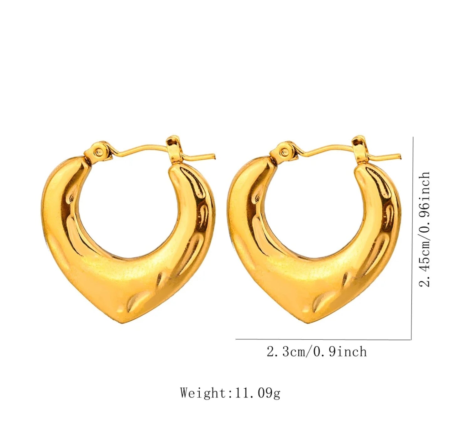 Eternal Heart Hoops - Stainless Steel Waterproof & Tarnish-Free Heart Hoop Earrings for Women