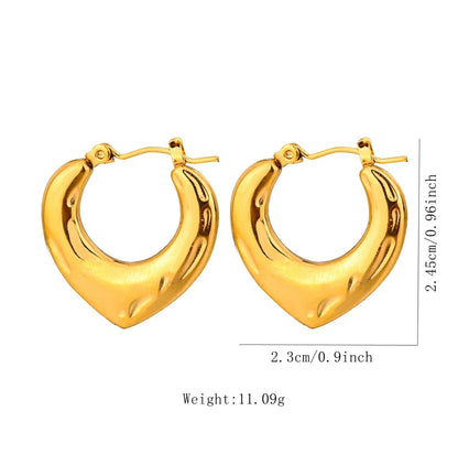 Eternal Heart Hoops - Stainless Steel Waterproof & Tarnish-Free Heart Hoop Earrings for Women