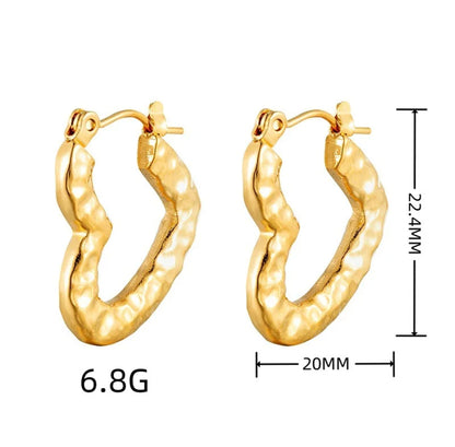 Sweetheart Hoops ✨ Heart Shaped Hoop Earrings – Stainless Steel Fashion Jewelry for Women