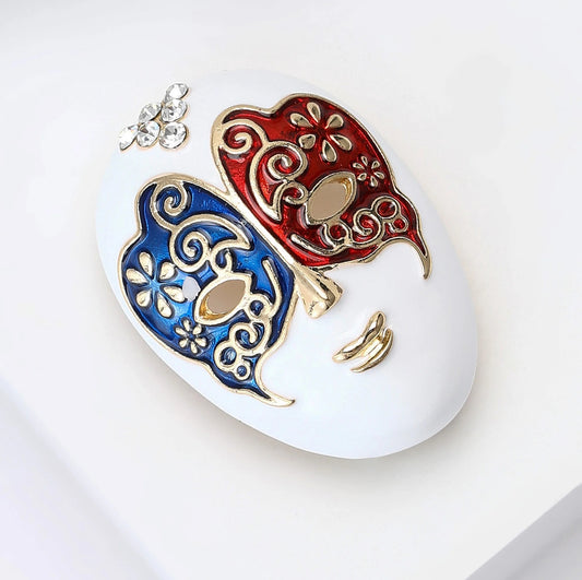 Masquerade Stud Earrings (R&Blue -M)