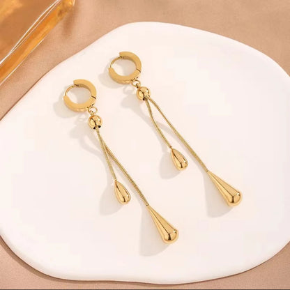 For You Jewelry Set – Fashionable 18K Gold Drop Necklace & Earrings | Stainless Steel