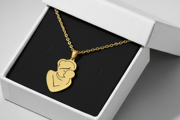 18K Gold Plated 304 Stainless Steel Pregnant Mother Pendant -In My Arms Necklace –