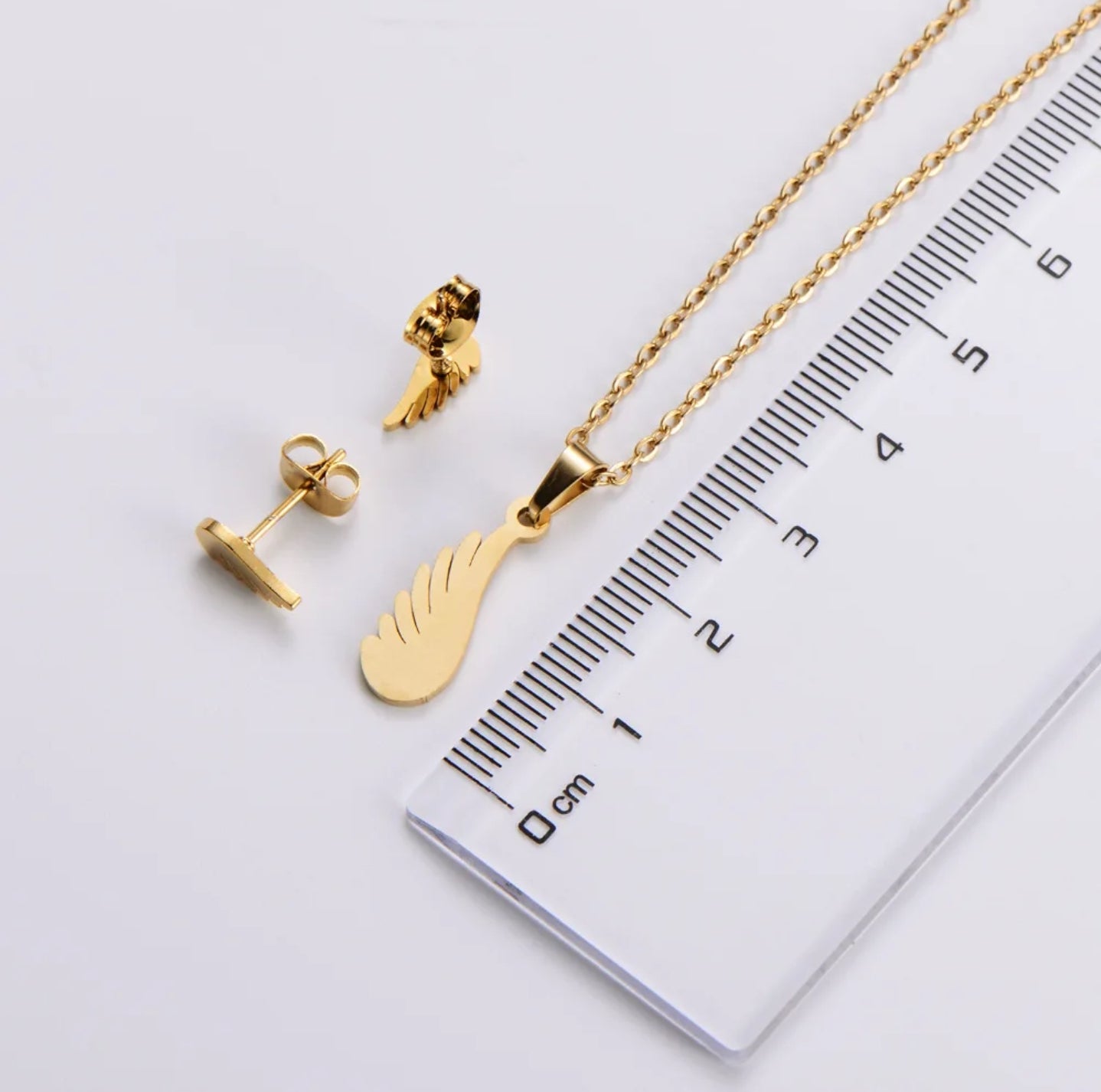 Feather Touch Minimal Pendant Set – Luxury Non-Tarnish, Waterproof 18K PVD Gold Plated Stainless Steel