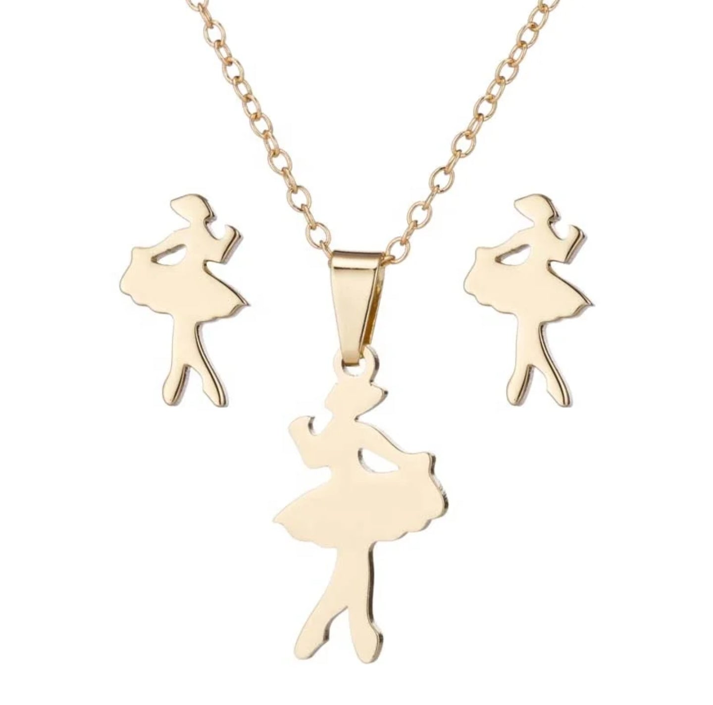 Minimal Angel Pendant Jewelry Set – Non-Tarnish, Waterproof 18K PVD Gold Plated Stainless Steel