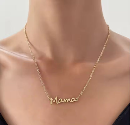 Mama Love Necklace – 18K Gold Plated 304 Stainless Steel Mama Pendant Necklace