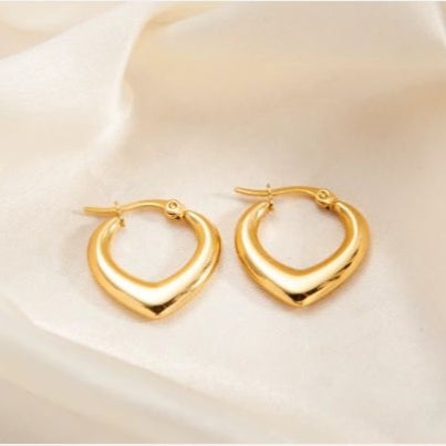 Eternal Heart Hoops - Stainless Steel Waterproof & Tarnish-Free Heart Hoop Earrings for Women