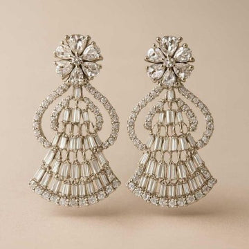 Elegant Matka Shape AD Stud Earrings - Brass AD Matka Shape Stud Earrings – Stylish & Elegant Look