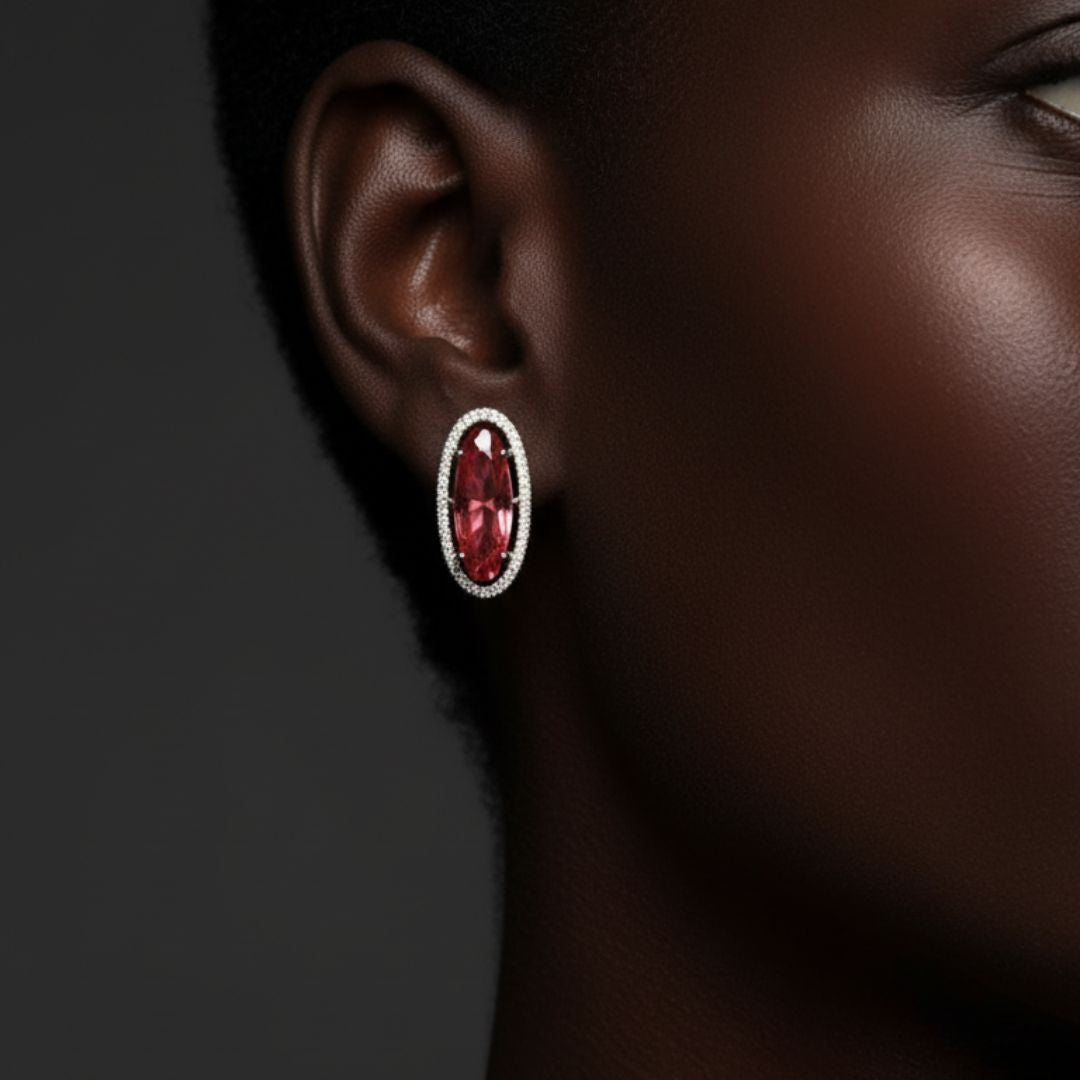 ❤️Red Oval Minimal Studs