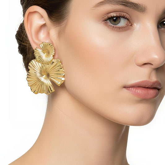 Drama Statement Earrings - Gold Plated in Stainless Steel