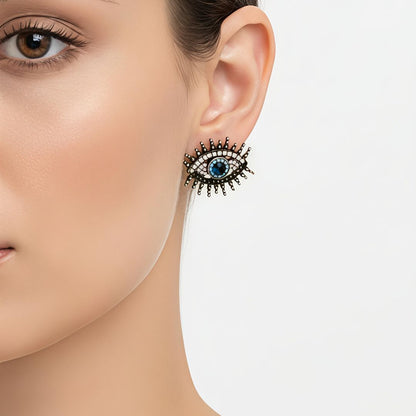 Antique Evil Eye Earrings for Women | Protective Studded Jewelry
