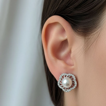 AD Stud Earrings for Women | Delicate Pearl Stud Jewelry