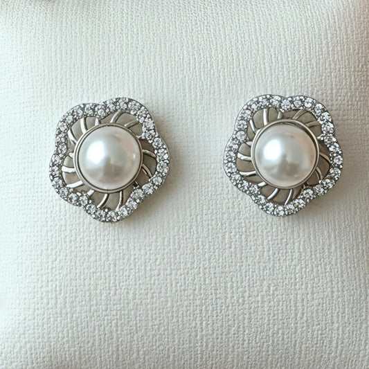 AD Stud Earrings for Women | Delicate Pearl Stud Jewelry