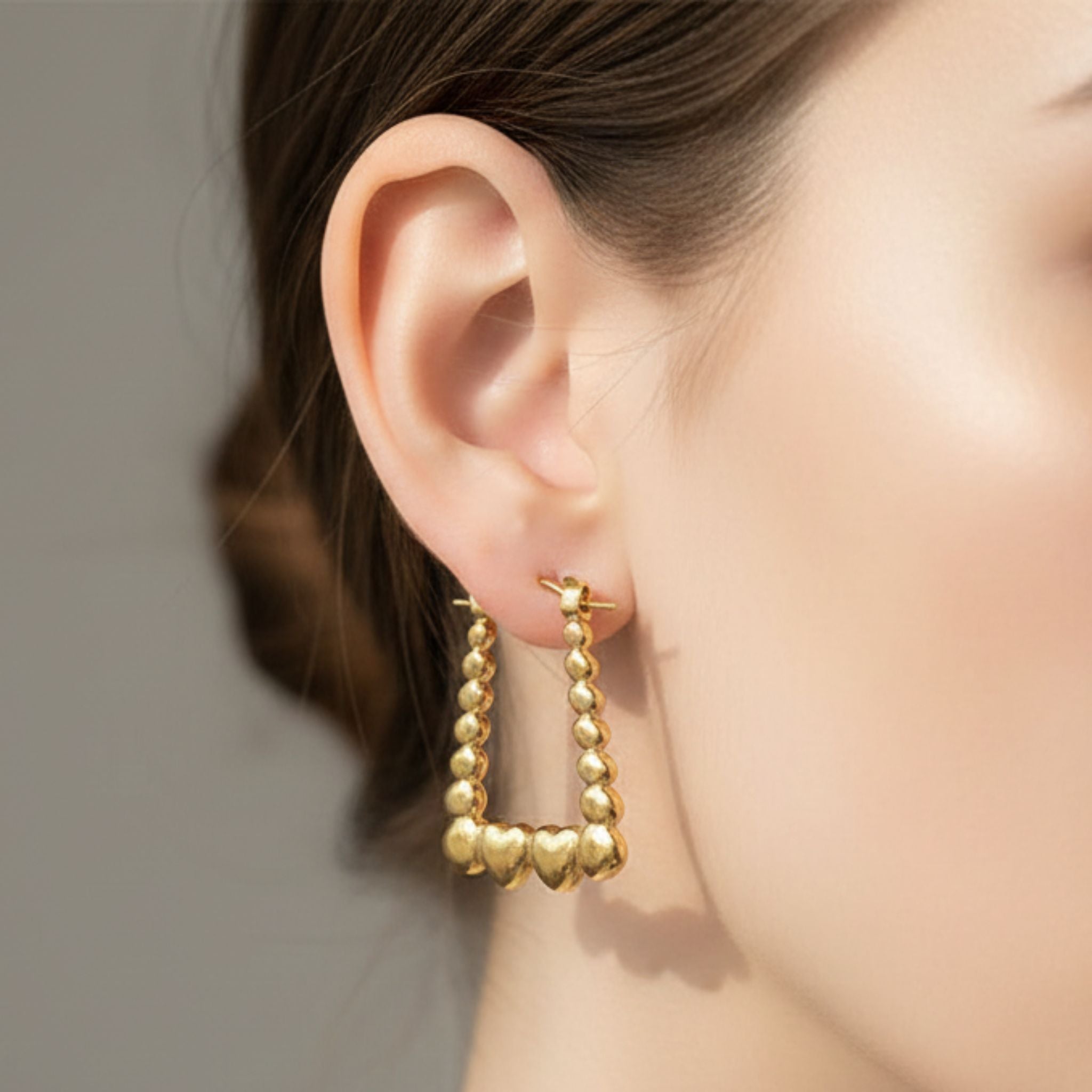 Heart & Square Hoop Earrings