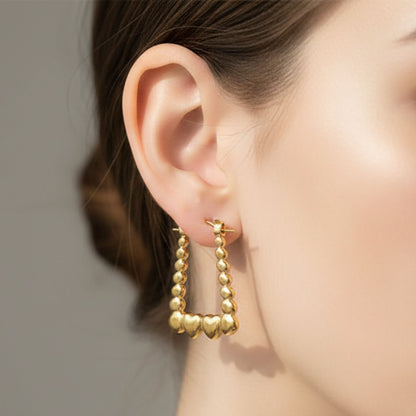 Heart & Square Hoop Earrings