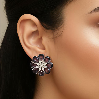 Floral Purple Earrings