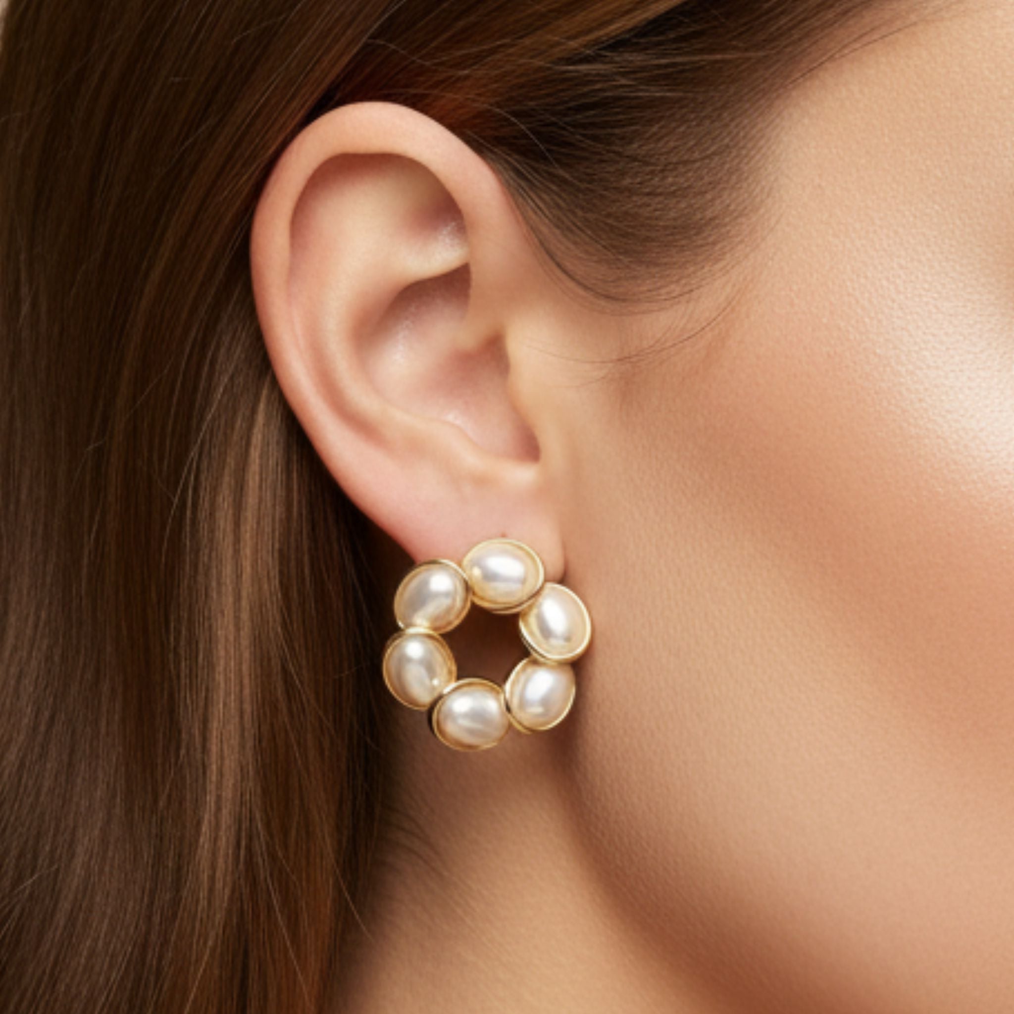 Golden Pearl Studs