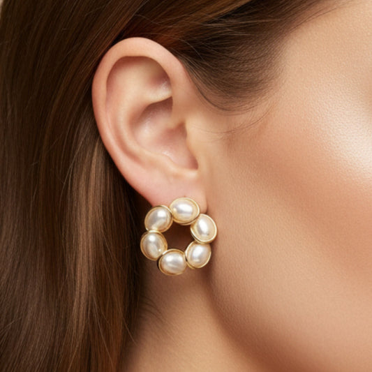 Golden Pearl Studs