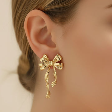 Golden Bowknot Earrings