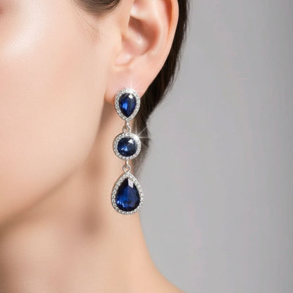 ✨Elegant Glow- Boho Metal Inlaid Glass Rhinestone Earrings