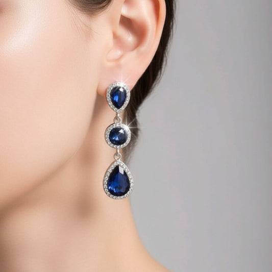 ✨Elegant Glow- Boho Metal Inlaid Glass Rhinestone Earrings