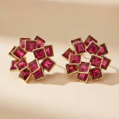 🌈Kit Crystal - Colorful Rotating Faux Crystal Flower Earrings